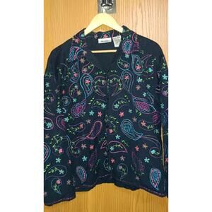 Units Blazer Cardigan Womens Size XL  Long Sleeve Stitched Multicolor...